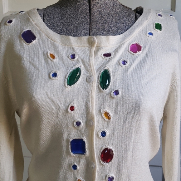 VTG 🌈 Jeweled Cardigan - Picture 2 of 7